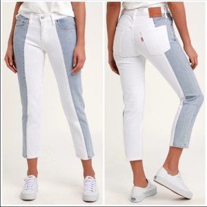 Levi's 501 Colorblock 2 Toned Taper Crop Jeans NWT